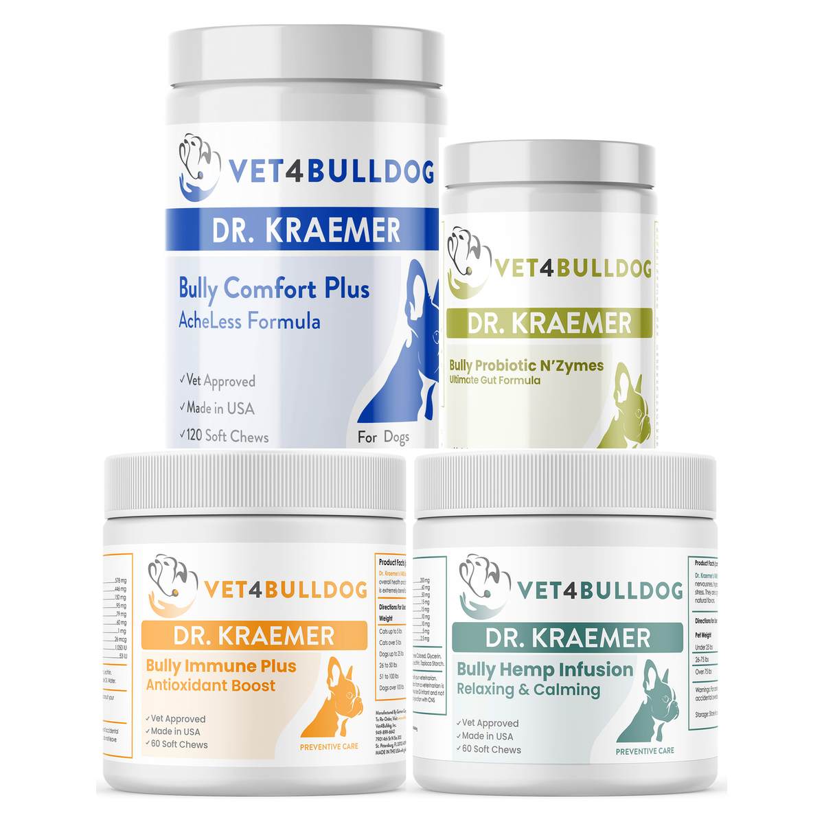 Bully StressLess & Calm ULTIMATE Bundle with current labels and proportional product sizes