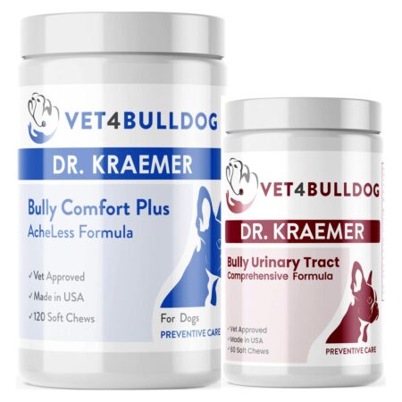 Dr. Kraemer’s Bully Urinary Tract Health Basic Bundle, current Vet4Bulldog products in a closeup bundle packshot