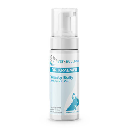 Yeasty Bully Antiseptic No-Rinse Medicated Gel — close-up product photo on white background.